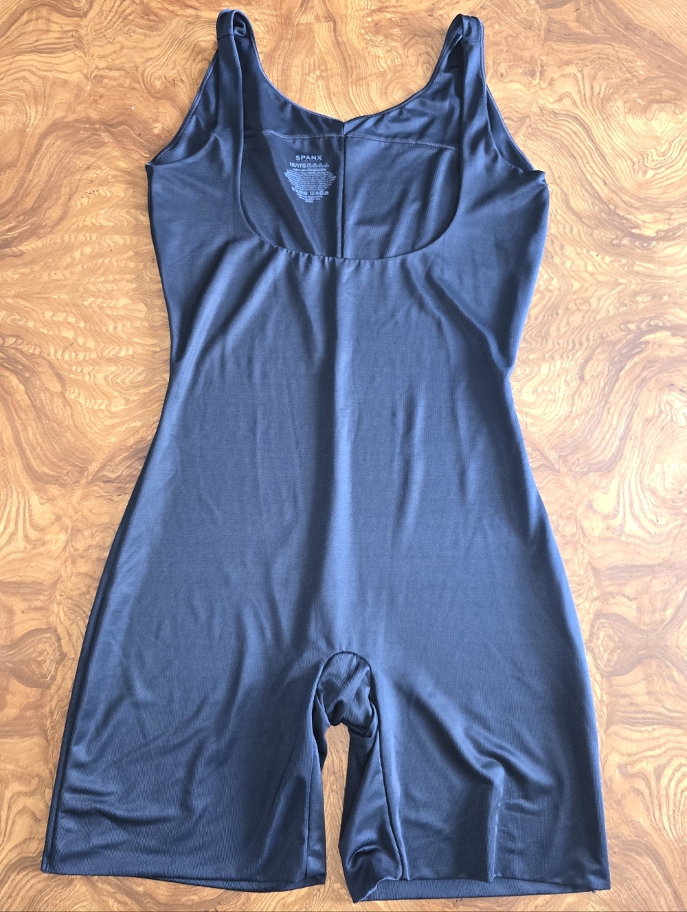 Spanx Spanxshape Invisible Open Bust Mid-Thigh Bodysuit Black Size 1X